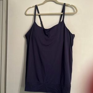 Women’s Under Armour workout tank top with built in bra. Dark blue. Size: XL